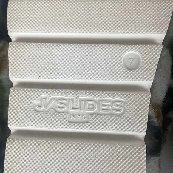 J/SLIDES Genuine Shearling 2 Strap Platform Slide Sandals camouflage 7 - Picture 9 of 9